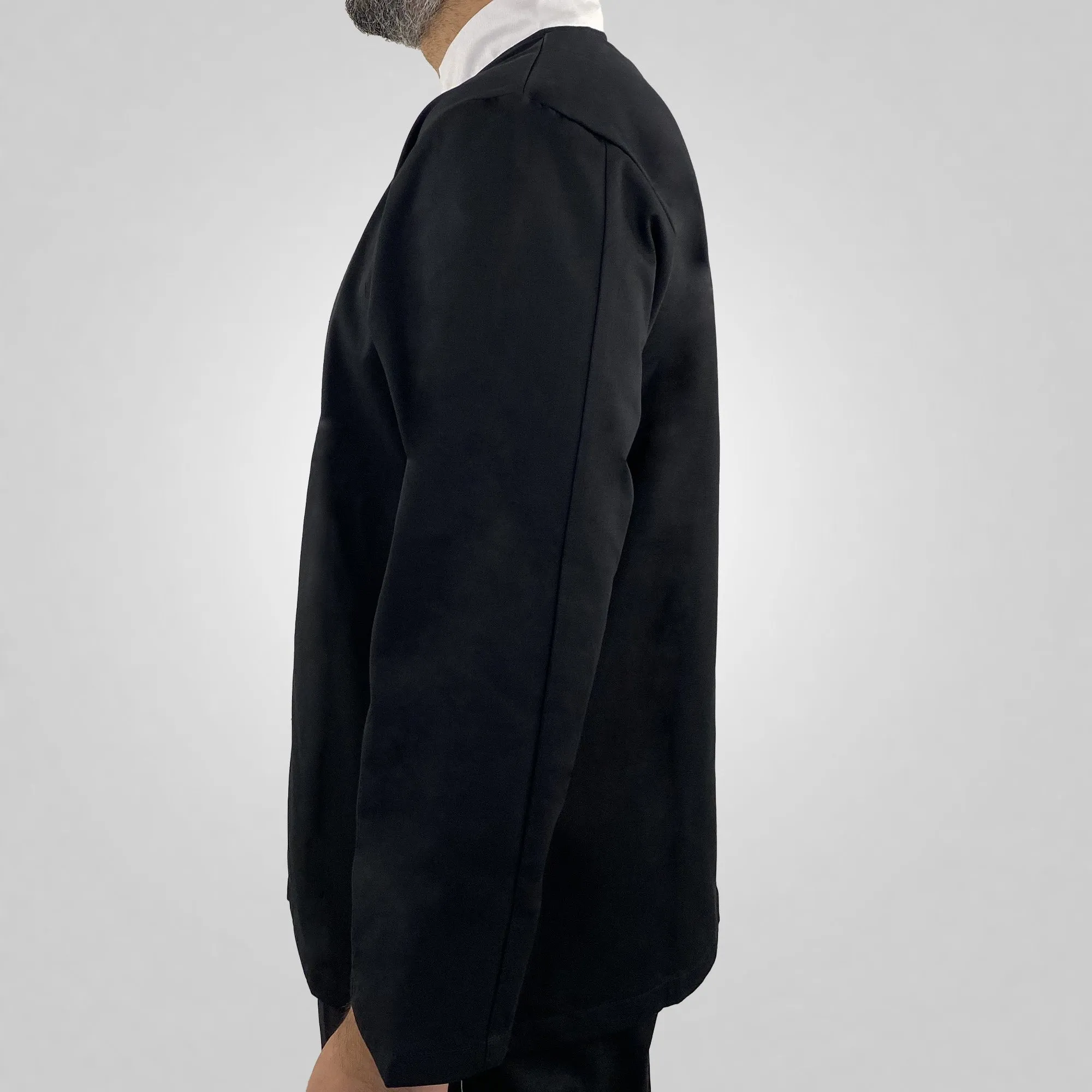 Pegasus Chefwear Black Long Sleeve Chef Jackets with White Stripe