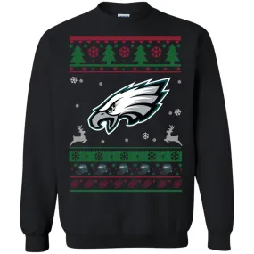 Philadelphia Eagles Logo Football Teams Ugly Christmas Sweater Unisex Crewneck Pullover Sweatshirt