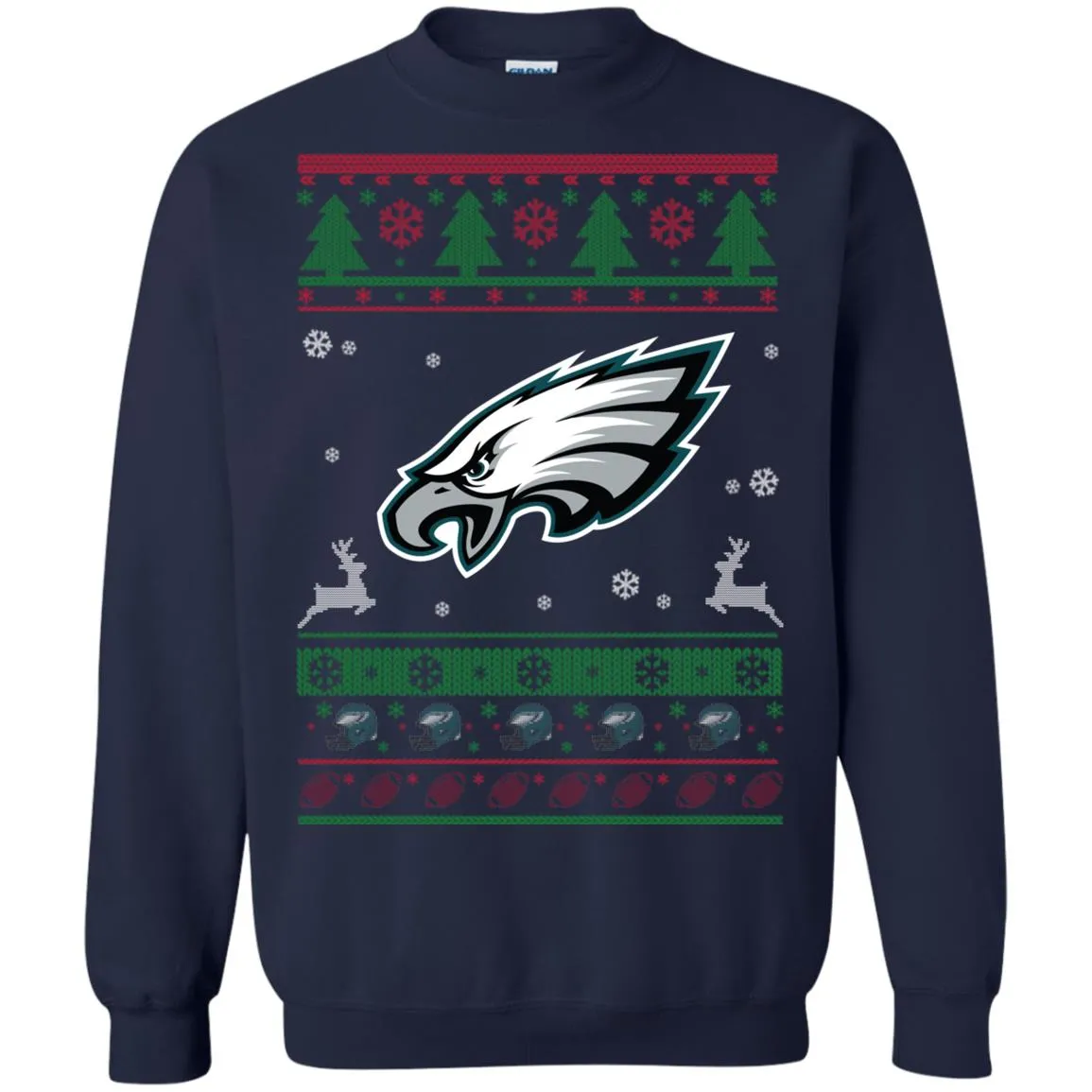 Philadelphia Eagles Logo Football Teams Ugly Christmas Sweater Unisex Crewneck Pullover Sweatshirt