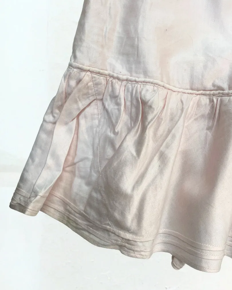 Pink Silk Midi Skirt
