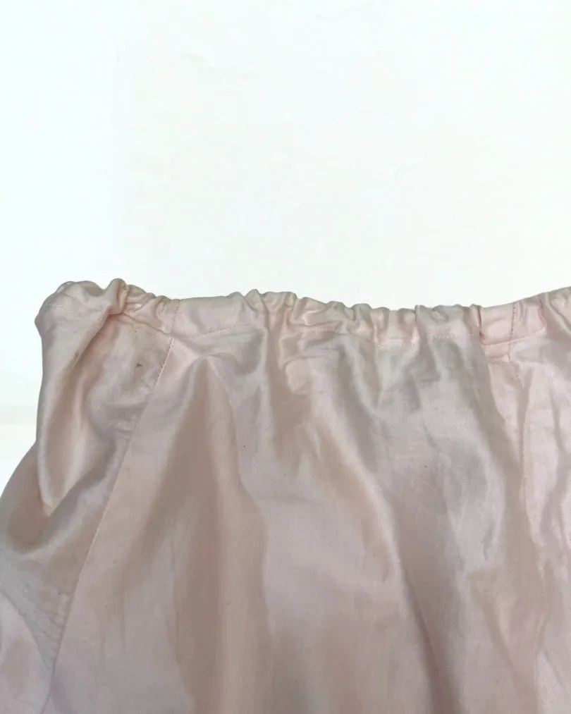 Pink Silk Midi Skirt