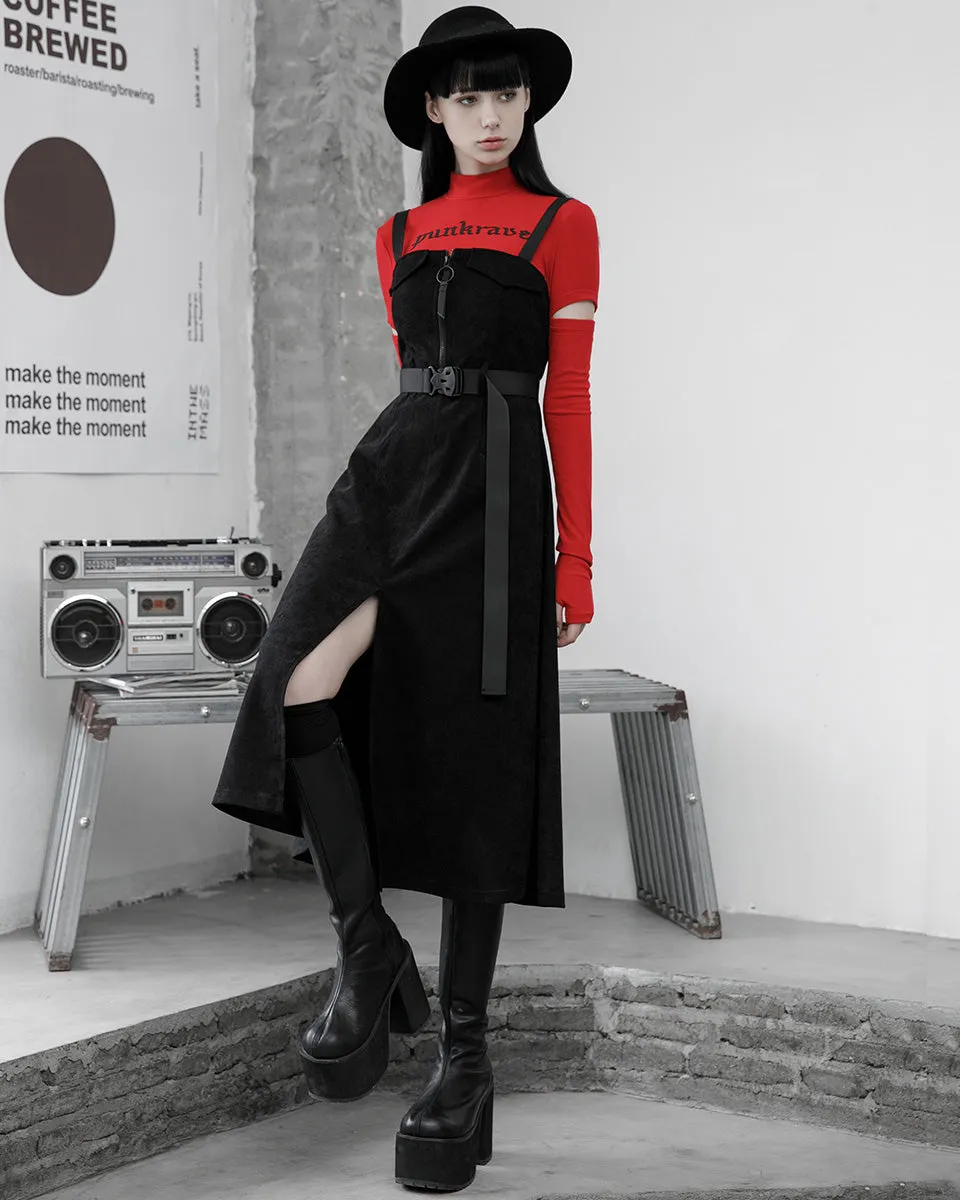 Punk Rave Daily Life Utilitarian CyberPunk Pinafore Dress
