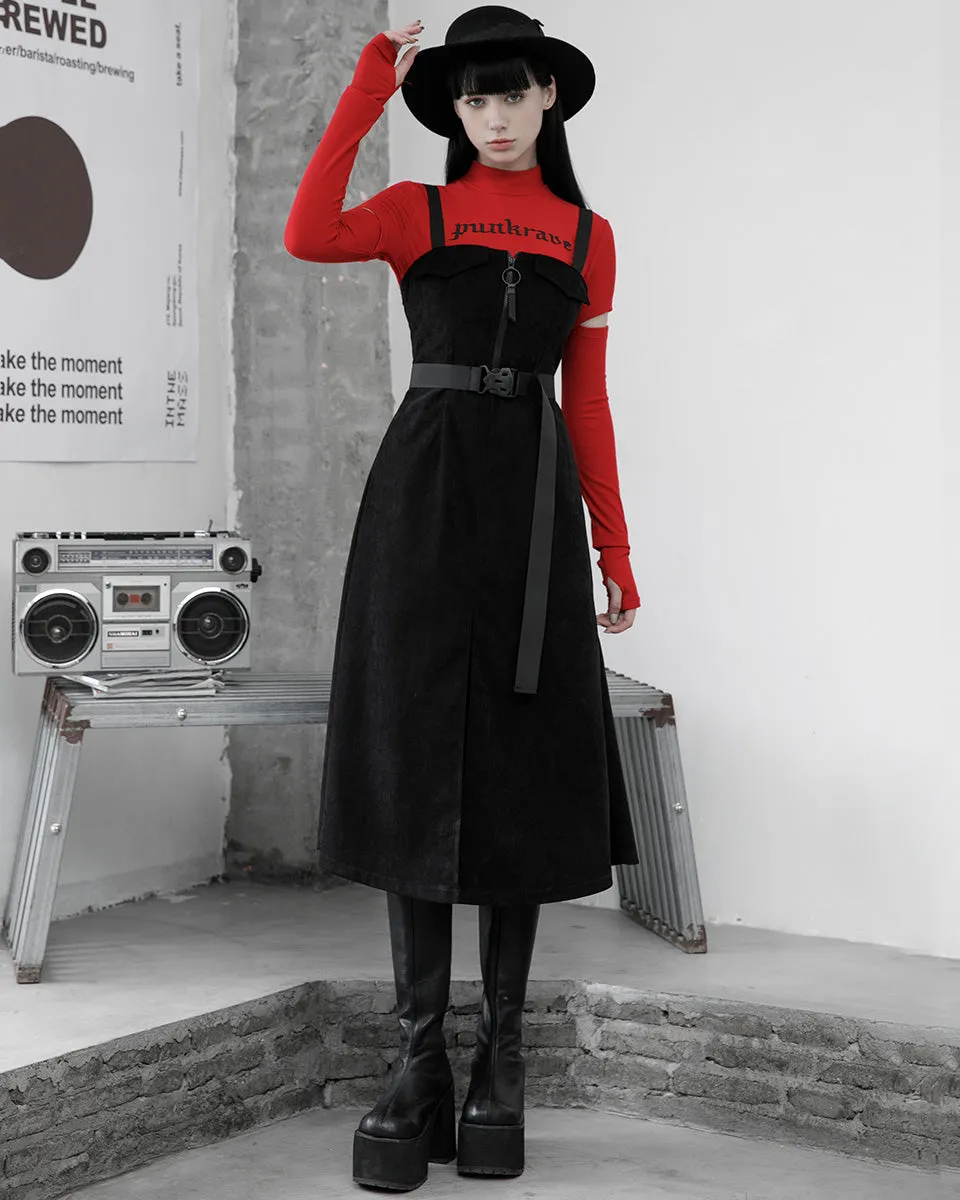 Punk Rave Daily Life Utilitarian CyberPunk Pinafore Dress