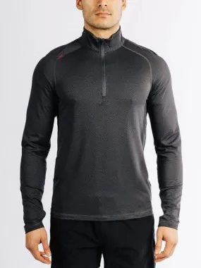 RHONE Sequoia 1/4 Zip Long Sleeve Polo Top Black