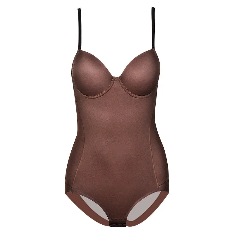 Sexy Lingerie Slim Silk Solid Shapewear for Women Smooth Soft Bodysuit Tummy Shaper Underwear Lingerie Black Nude