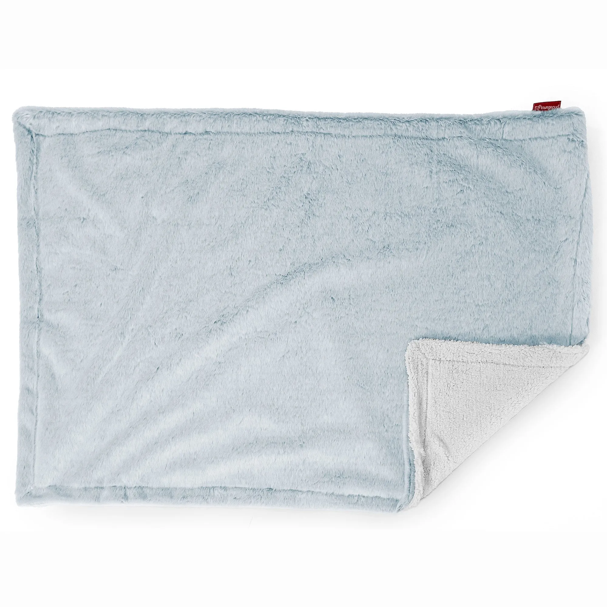Sherpa Throw / Blanket - Fluffy Faux Fur Rabbit Dusty Blue