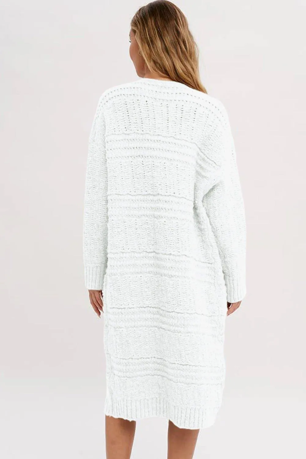 Snow White Fringe Long Cardigan