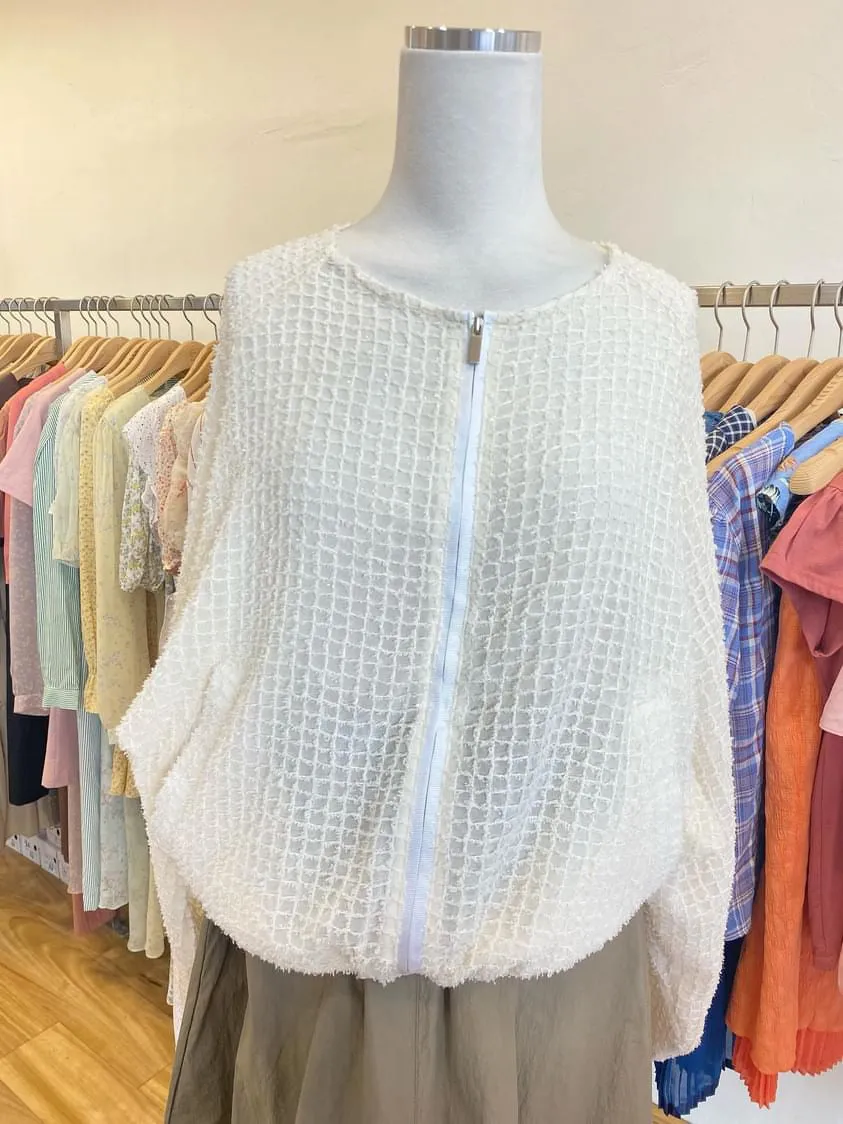 Sparkly grid pattern cardigan