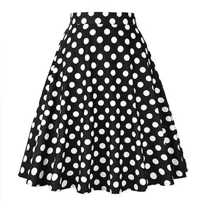 Sunflower Summer Pleated Skirts Womans Saias Midi Faldas 50s 1950s Vintage Women Big Swing Housewife Rockabilly Party Skirt