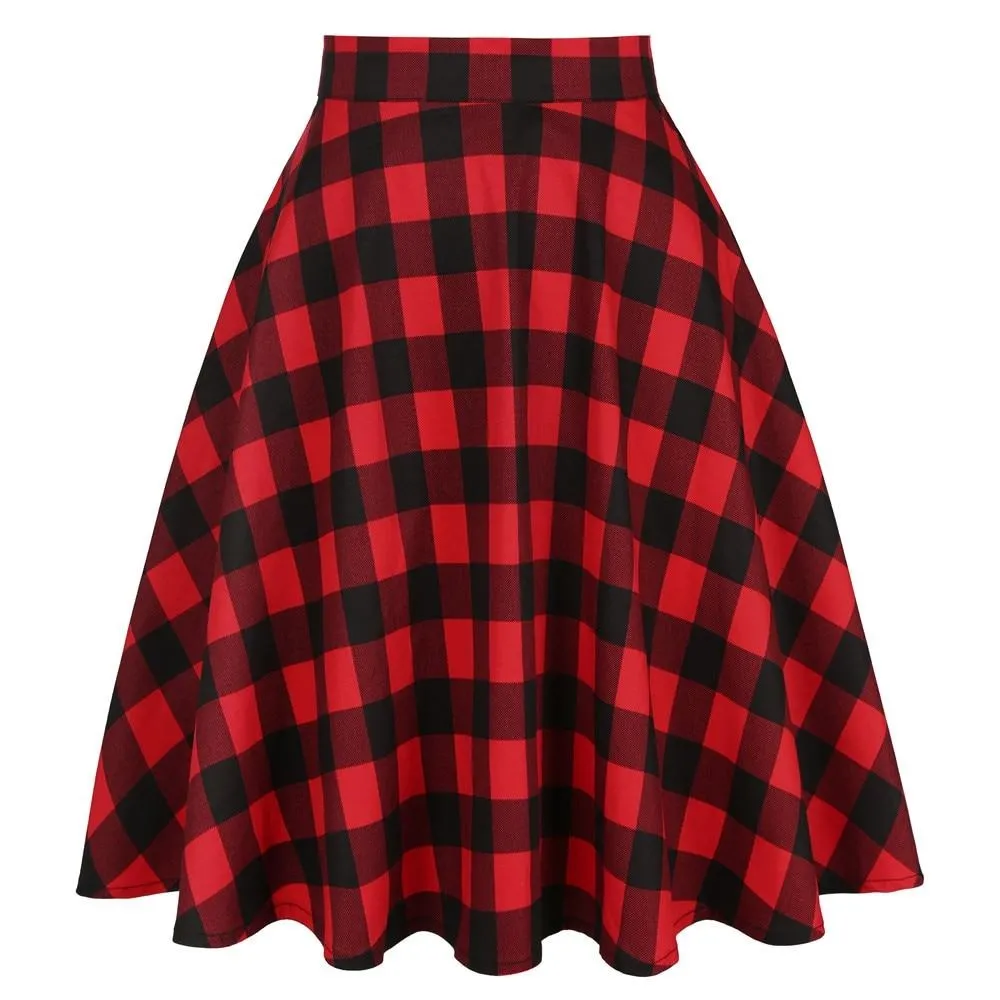 Sunflower Summer Pleated Skirts Womans Saias Midi Faldas 50s 1950s Vintage Women Big Swing Housewife Rockabilly Party Skirt