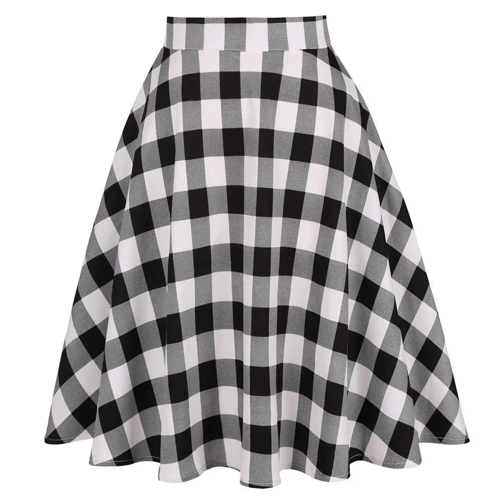 Sunflower Summer Pleated Skirts Womans Saias Midi Faldas 50s 1950s Vintage Women Big Swing Housewife Rockabilly Party Skirt