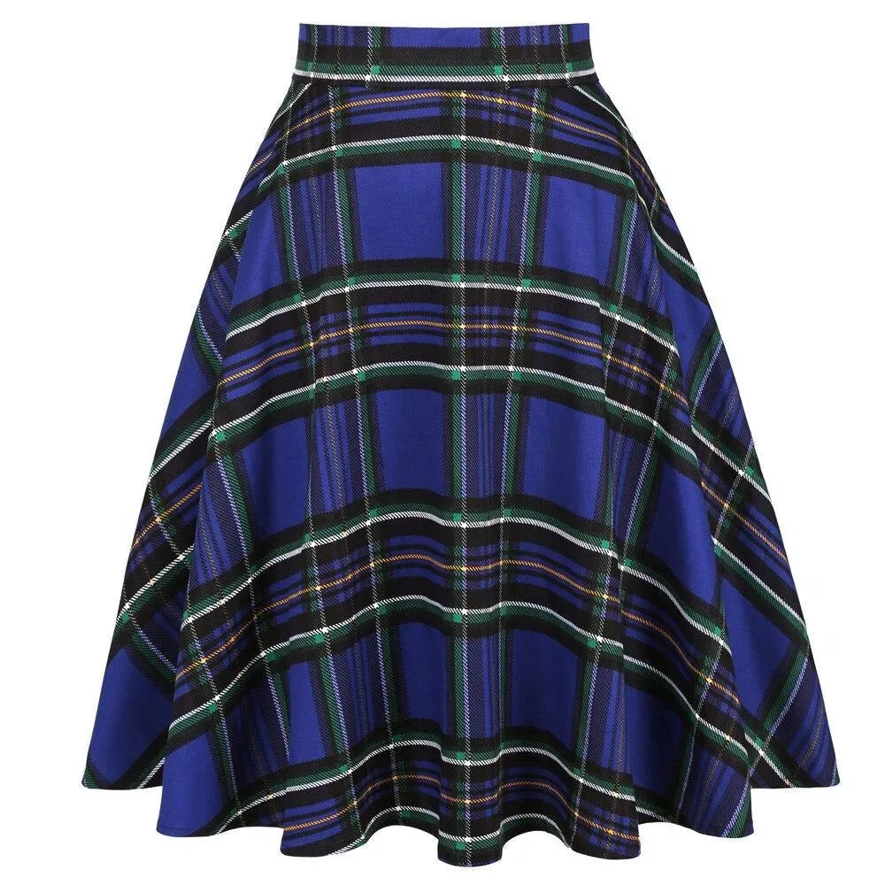 Sunflower Summer Pleated Skirts Womans Saias Midi Faldas 50s 1950s Vintage Women Big Swing Housewife Rockabilly Party Skirt