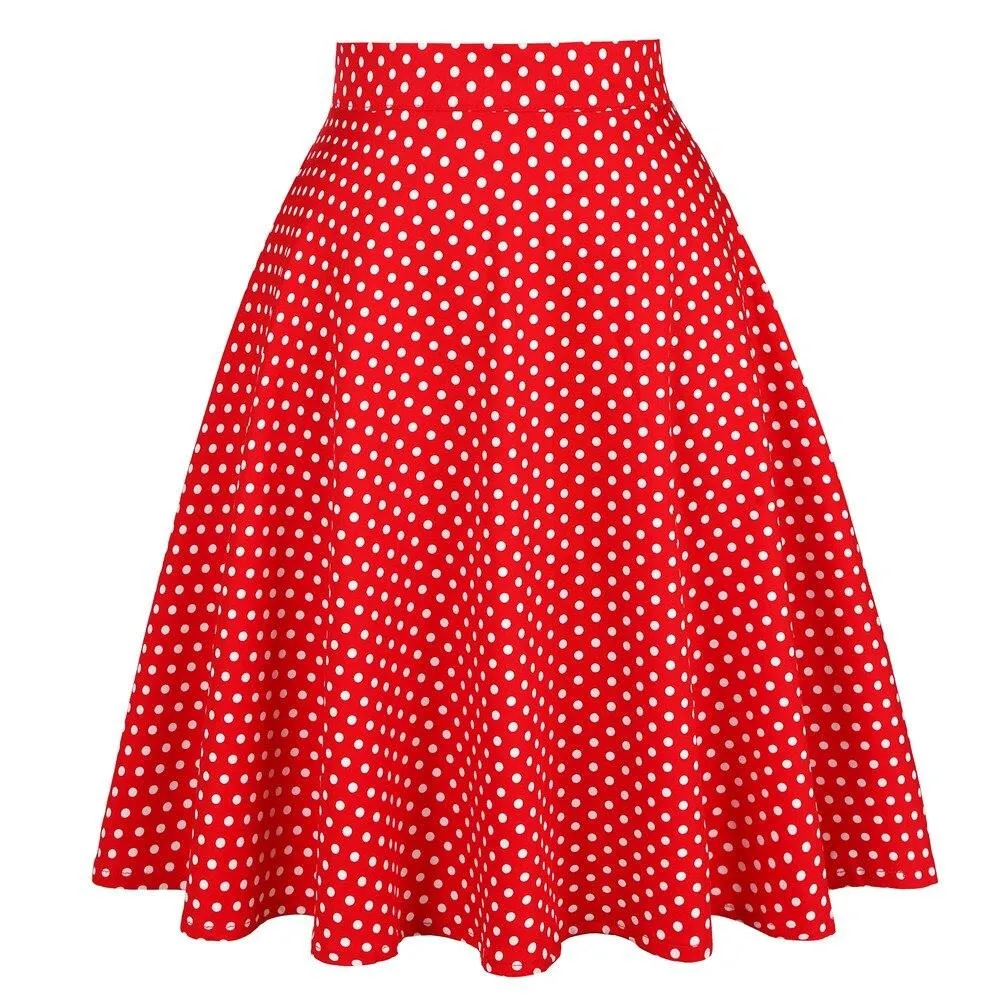 Sunflower Summer Pleated Skirts Womans Saias Midi Faldas 50s 1950s Vintage Women Big Swing Housewife Rockabilly Party Skirt