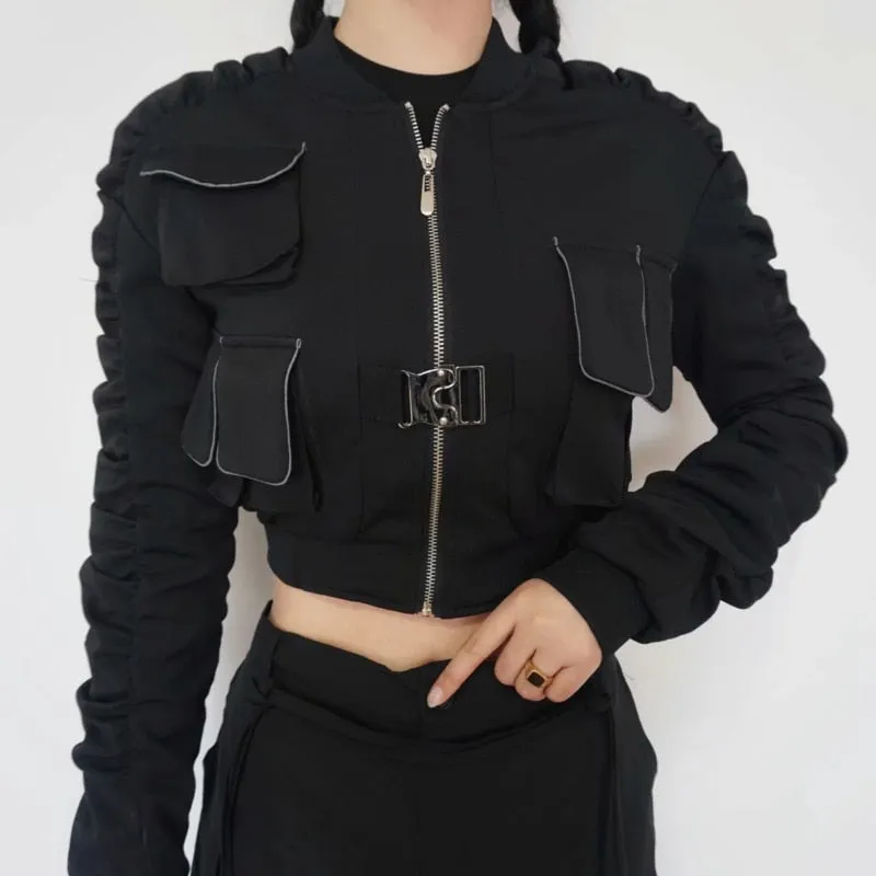 Techwear Short Zip Up Jacket Women's