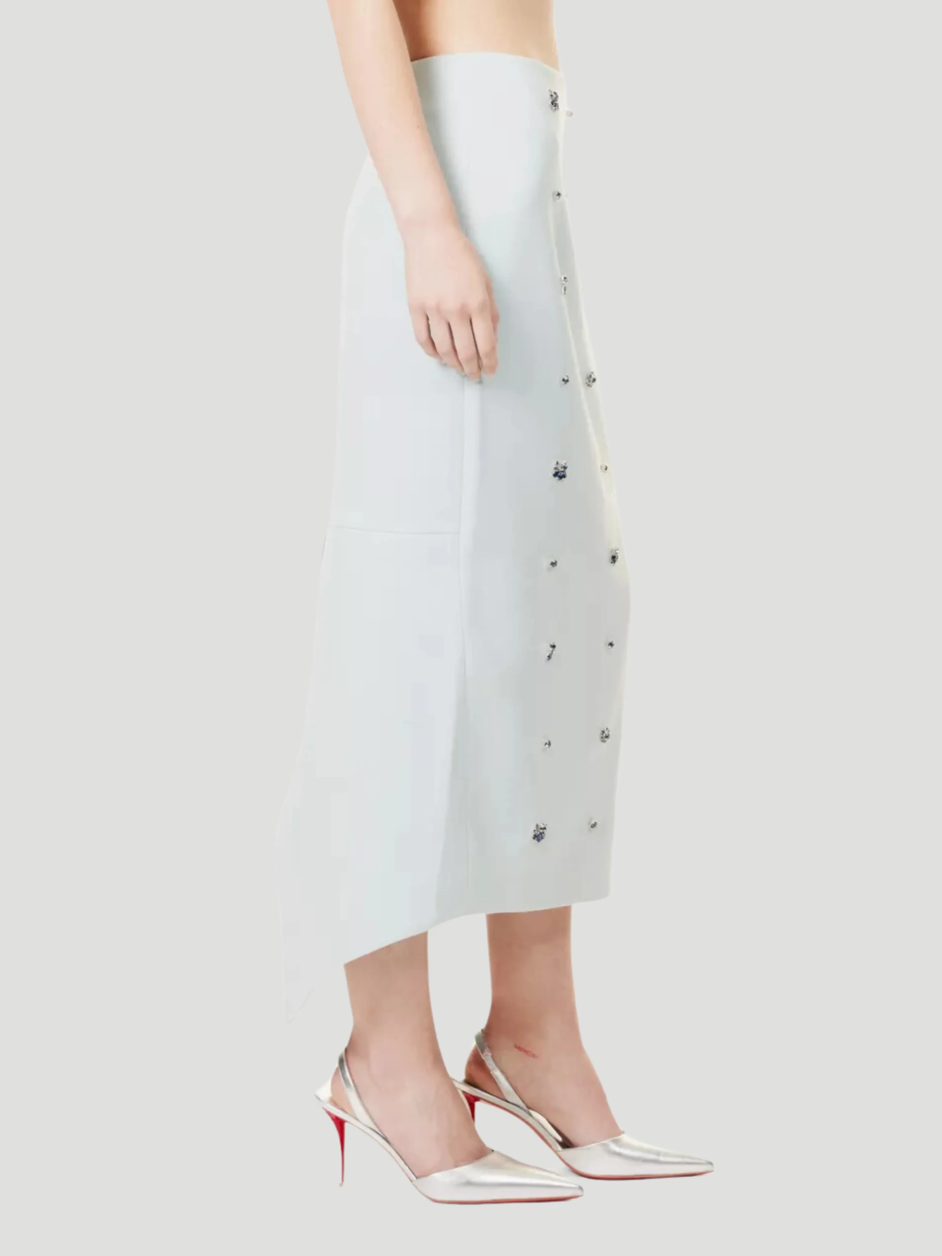 Thalia Gem-Embellished Midi Skirt