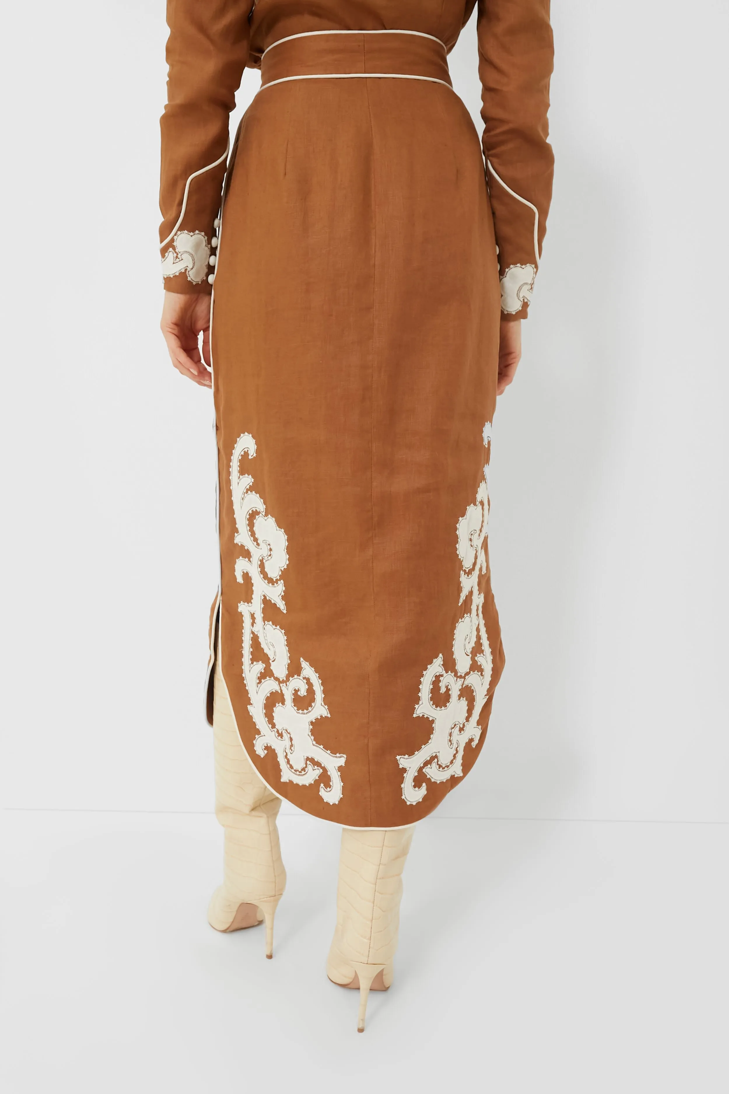 Tobacco Ruby Applique Skirt