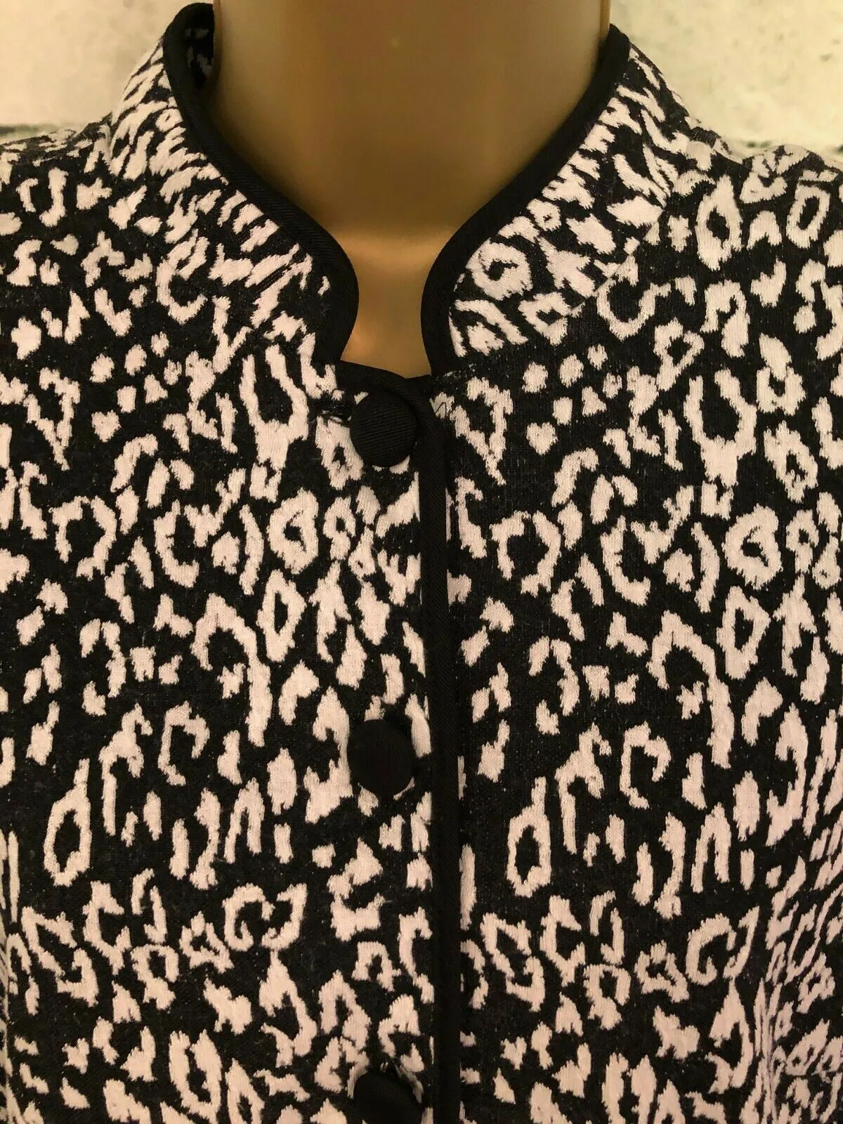 Viyella Womens Black & White Long Jacket UK 14 US 10 EU 42  RRP £199.00