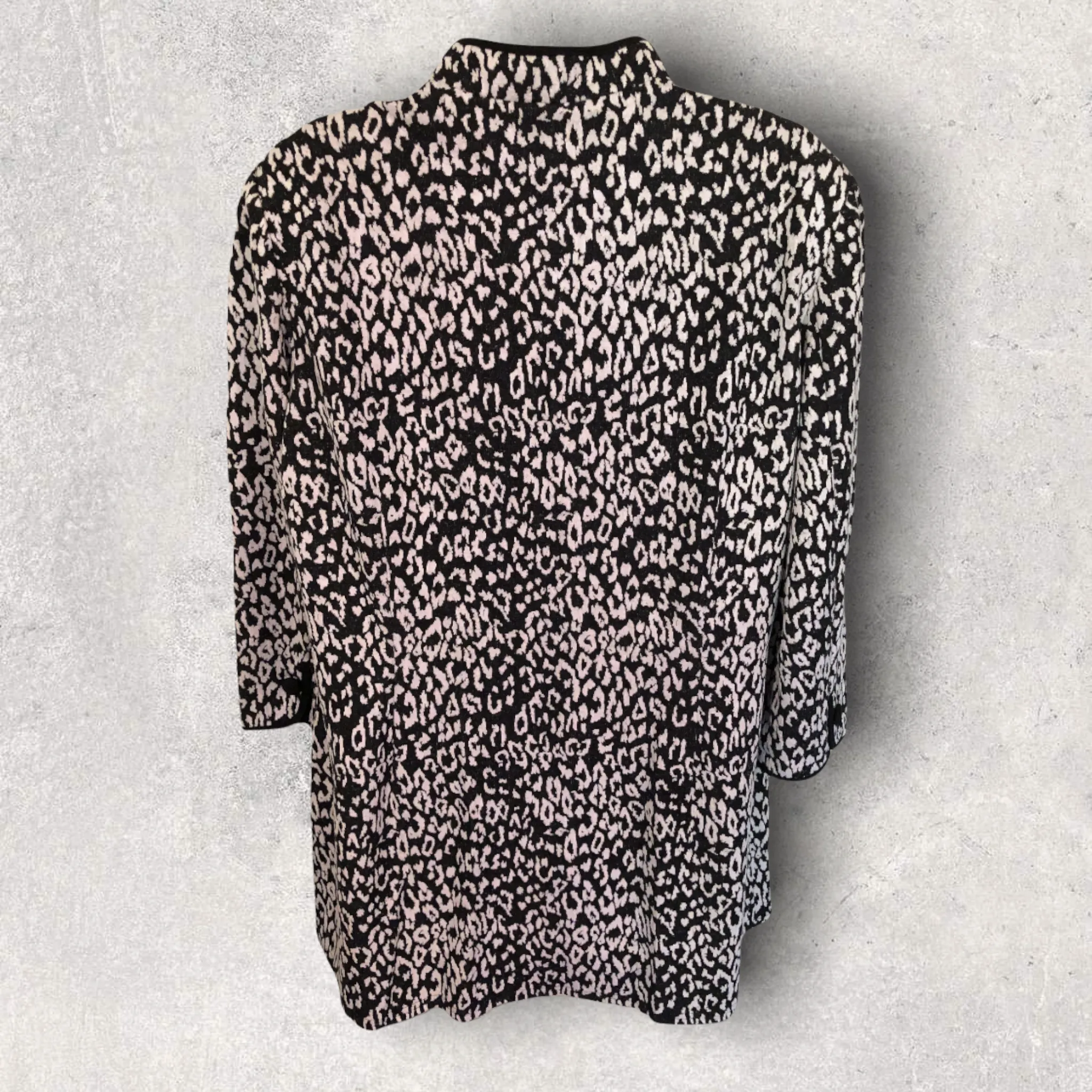 Viyella Womens Black & White Long Jacket UK 14 US 10 EU 42  RRP £199.00