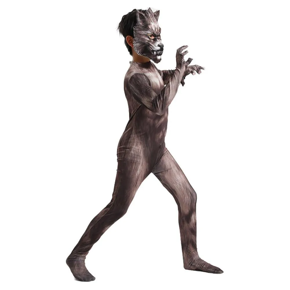 Werewolf Kid costume scary Halloween 3D Zentai Bodysuit