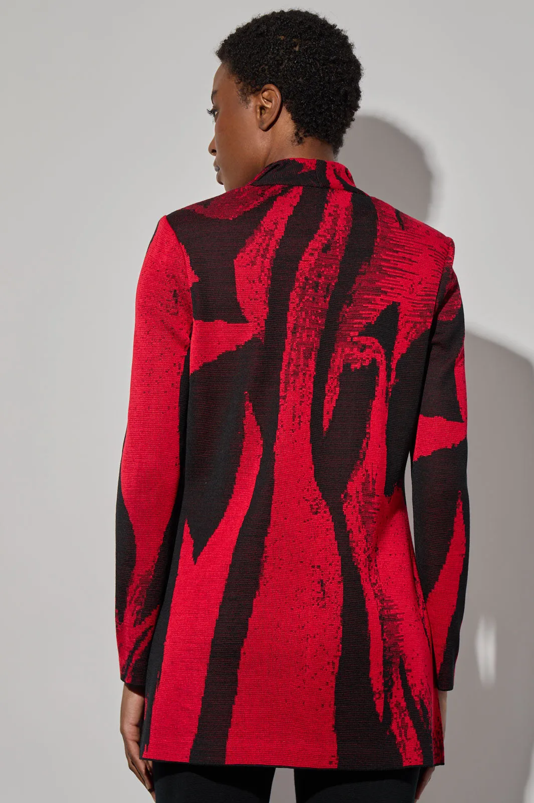Wing Collar Jacquard Knit Jacket